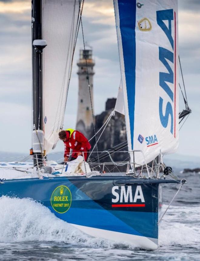 IMOCA 60 triumph for Paul Meilhat and Gwénolé Gahinet on the SMA – Rolex Fastnet Race © SMA